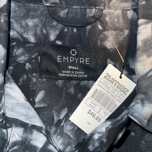 Empyre Auden Black Tie Dye Canvas Jacket Small NWT - Picture 4 of 5